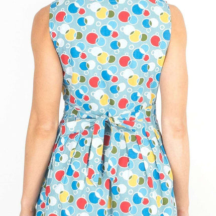 Seasalt Seamstress Geometric Print Sleeveless Blue Short Dress-Quality Brands Outlet-