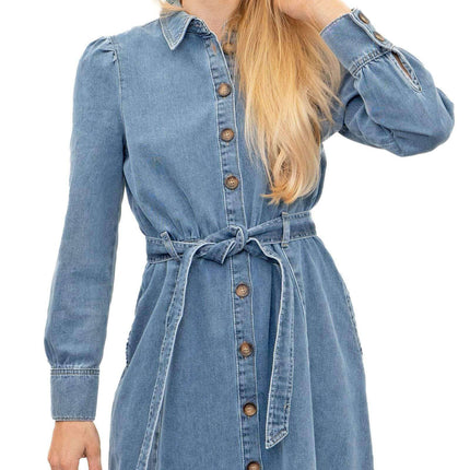M&S Holly Willoughby Midi Denim Belted Pockets Shirt Dress