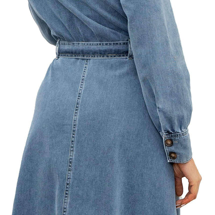 M&S Holly Willoughby Midi Denim Belted Pockets Shirt Dress