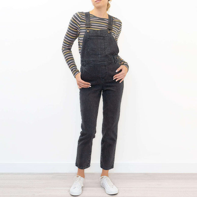 White Stuff Dahlia Black Denim Slim Leg Dungarees-Quality Brands Outlet-