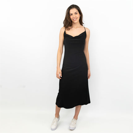 Coast Black Sleeveless Spaghetti Strap Lightweight Midi Dress-Quality Brands Outlet-