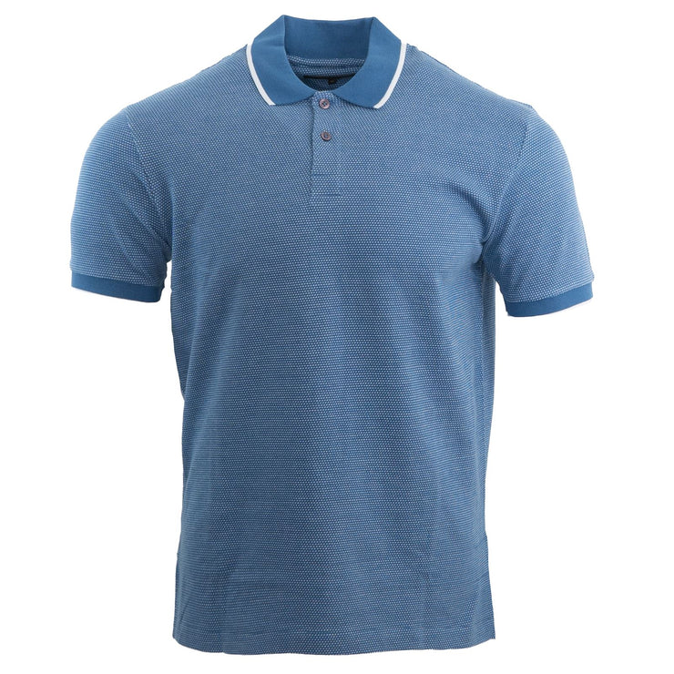 Austin Reed Men Cotton Mid Blue Polo Shirts Short Sleeve Casual Jersey Tops - Quality Brands Outlet