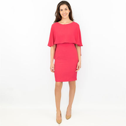 Coast Sofia Cape Pink Knee Length Shift Dress-Quality Brands Outlet-