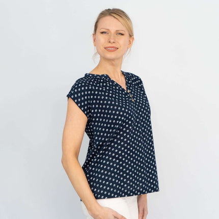White Stuff Navy Rae Floral Sleeveless Casual Tops-Quality Brands Outlet-