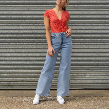 Hush Flare Wide Leg High Waisted Jeans for Women-Quality Brands Outlet-