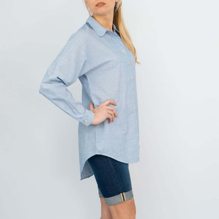 Next Longline Long Sleeve Loose Relaxed Fit Cotton Shirts-Quality Brands Outlet-