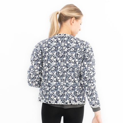 White Stuff Emma Quilted Jersey Button Up Floral Print Jackets - Quality Brands Outlet