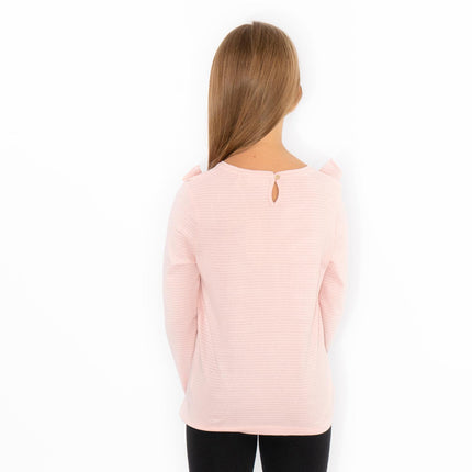 Girls Ruffle Long Sleeve Soft Jersey Tops in 2 Colours-Quality Brands Outlet-