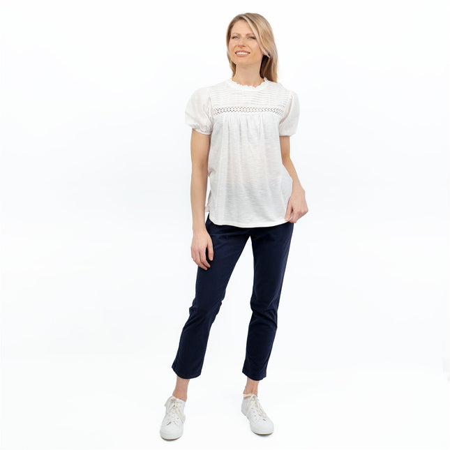 Womens White Short Sleeve Pleated Top-Quality Brands Outlet-
