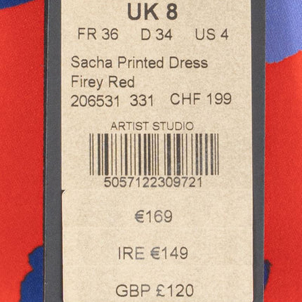 Phase Eight Sacha Red Floral Sleeveless Hi-Lo V-Neck Midi Dress - Quality Brands Outlet