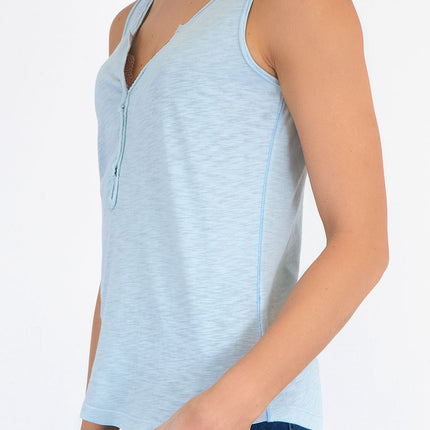 White Stuff Vest Sleeveless Button Up Cotton Jersey Cami Top-Quality Brands Outlet-