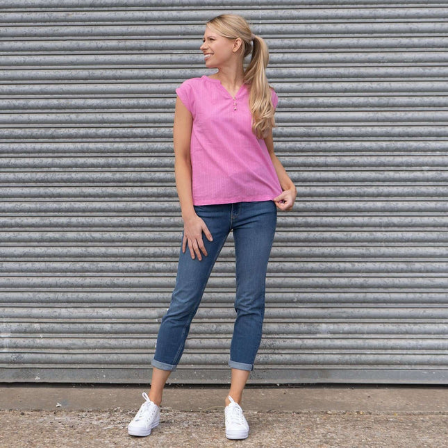 White Stuff Sleeveless Pink Vest Cotton Tops-Quality Brands Outlet-