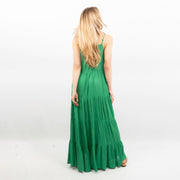 Warehouse Green Sleeveless Tiered Maxi Long Dress