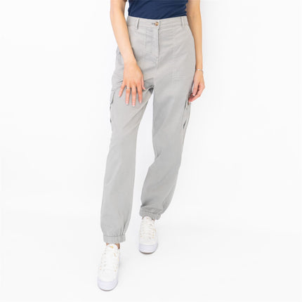 M&S Autograph Grey Cotton Blend Stretch Cargo Trousers - Quality Brands Outlet