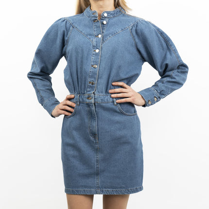 Oasis Blue Denim Long Sleeve Mini Dress-Quality Brands Outlet-
