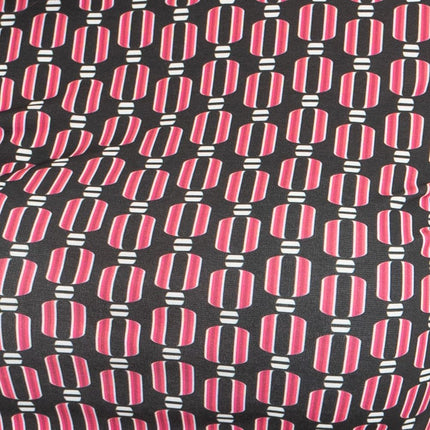 Oasis Black Geometric Print High Neck Short Sleeve Tops - Quality Brands Outlet