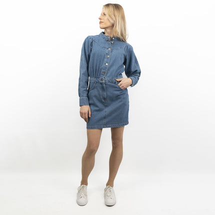 Oasis Blue Denim Long Sleeve Mini Dress-Quality Brands Outlet-