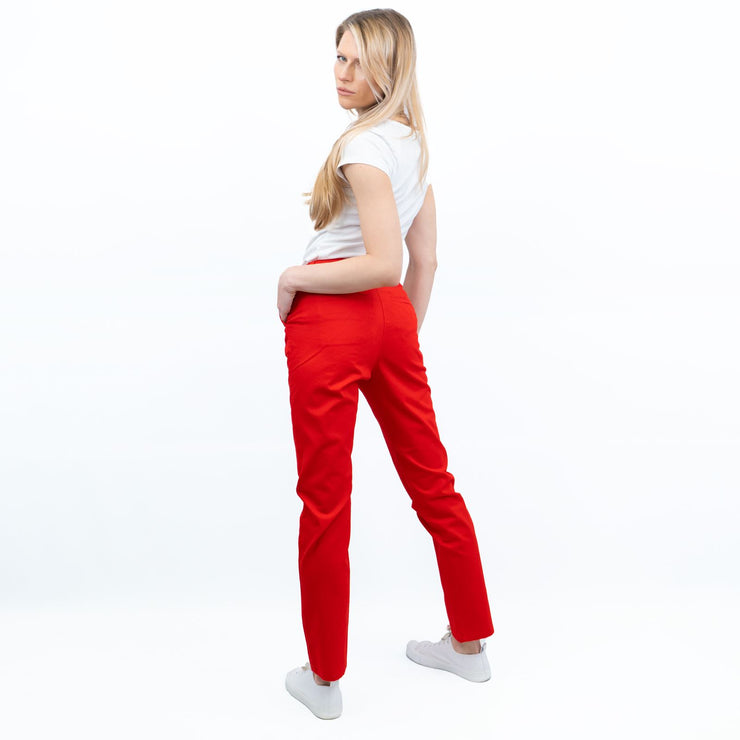 M&S Red Stretch Cotton Chino Trousers with 4 Pockets