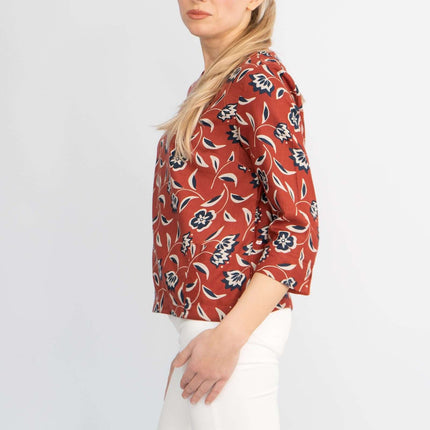 Seasalt Harbour Gallery Floral Print 3/4 Sleeve Loose Top-Quality Brands Outlet-