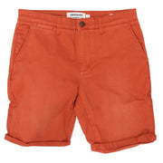 Quiksilver Men Rust Orange Stretch Cotton Chinos Classic Straight Fit Casual Summer Shorts, Size 40