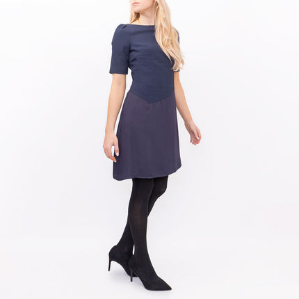 Reiss Zila Navy Textured Jersey Short Dress-Quality Brands Outlet-