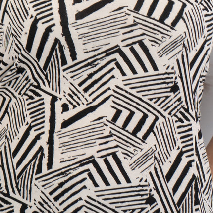 Karen Millen Black & White Tank Top Geometric Print Sleeveless Summer Tops - Quality Brands Outlet