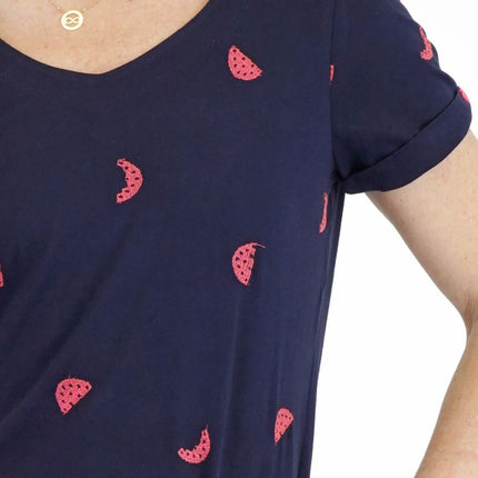 White Stuff Women’s Watermelon Blue T-Shirt Summer Short Sleeve-Quality Brands Outlet-