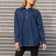 Massimo-Dutti-womens-Oversized-blue-Denim-loose-Shirt-long-sleeve-tops
