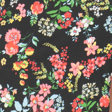 Oasis Slinky Black Jersey Floral Long Sleeve Split Midi Dress-Quality Brands Outlet-