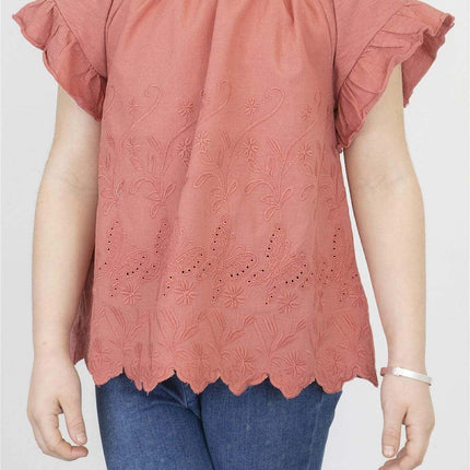 Next Girls Blouse Next Girls Red Embroidered Top