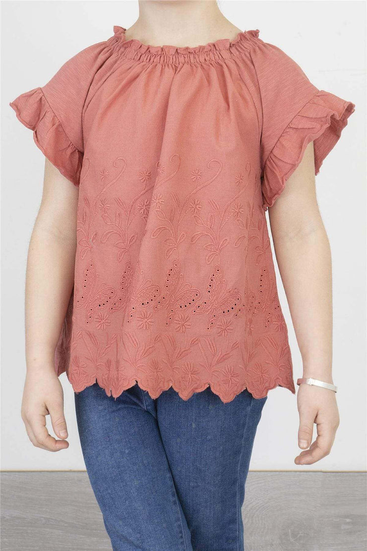 Next Girls Blouse Next Girls Red Embroidered Top