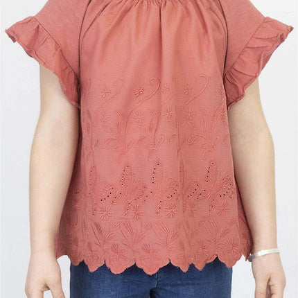 Next Girls Blouse Next Girls Red Embroidered Top