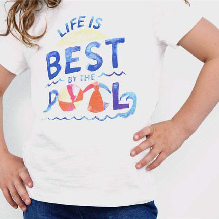 FatFace Girls T-Shirt FatFace Girls Summer Pool White Top