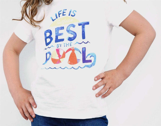 FatFace Girls T-Shirt FatFace Girls Summer Pool White Top
