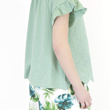 Next Girls Top Next Green Embroidered Butterfly Top