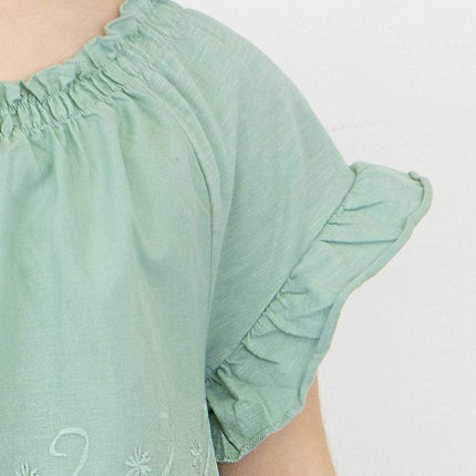 Next Girls Top Next Green Embroidered Butterfly Top