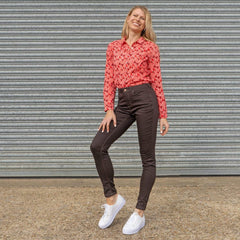 Monsoon High Waist Stretch Skinny Leg Brown Jeans - Quality Brands Outlet