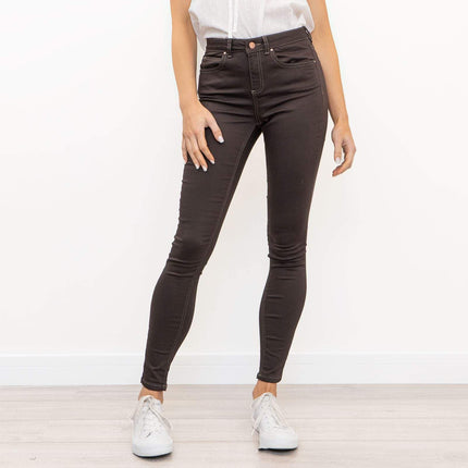 Monsoon High Waist Stretch Skinny Leg Brown Jeans-Quality Brands Outlet-