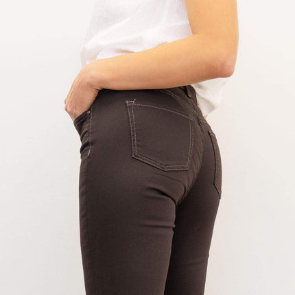 Monsoon High Waist Stretch Skinny Leg Brown Jeans-Quality Brands Outlet-