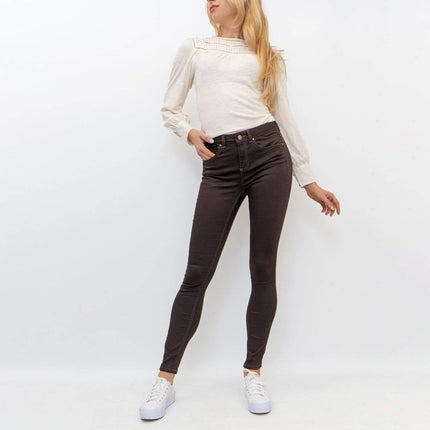 Monsoon High Waist Stretch Skinny Leg Brown Jeans-Quality Brands Outlet-