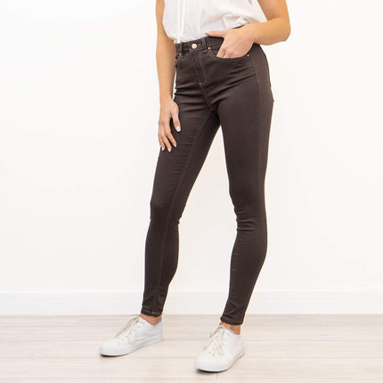 Monsoon High Waist Stretch Skinny Leg Brown Jeans-Quality Brands Outlet-