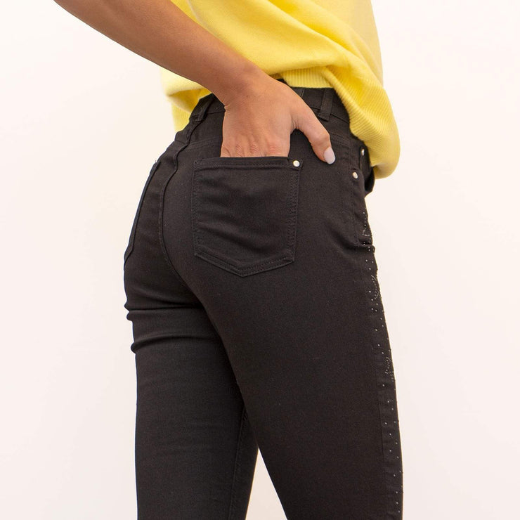 Monsoon Nadine Sparkle High Waisted Stretch Black Denim Skinny Leg Jeans - Quality Brands Outlet