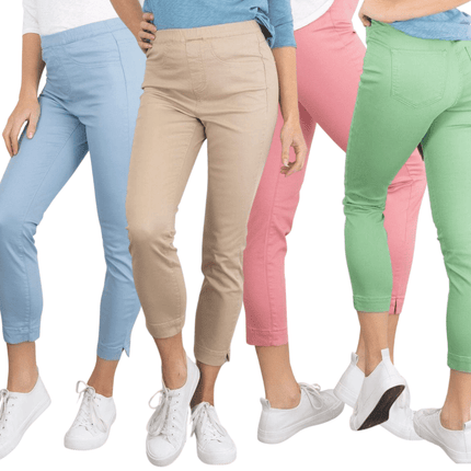 White Stuff Jade Cropped Pastel Colours Skinny Trousers - Quality Brands Outlet