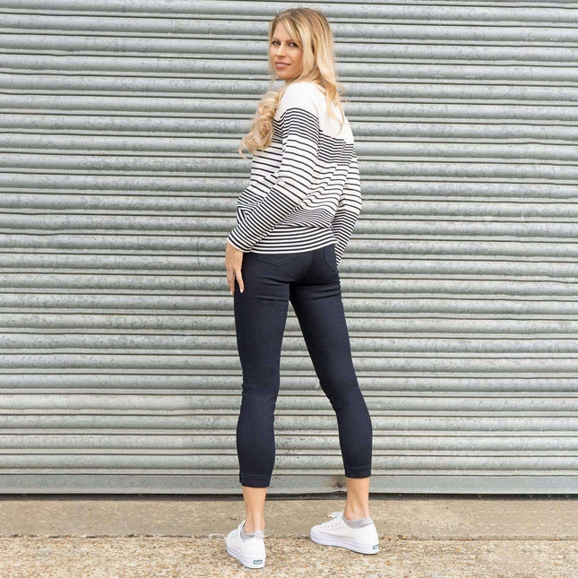 White Stuff Jade Crop Blue Skinny Jeans-Quality Brands Outlet-