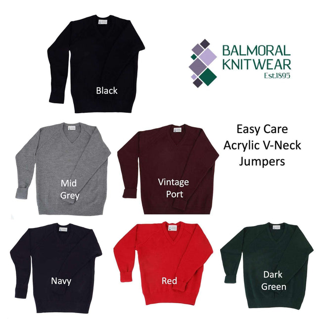 Balmoral Jumper Balmoral V-Neck Unisex Kids Raglan Soft Touch Jumper