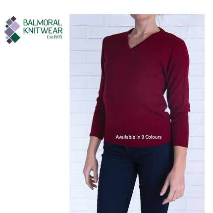 Balmoral Jumper Balmoral V-Neck Wool Mix Teflon Coated Jumper in 9 Colours
