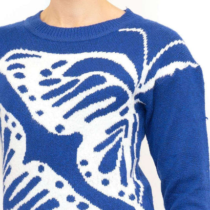 Bonmarche Jumper Bonmarche Blue Butterfly Knitwear