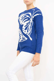 Bonmarche Jumper Bonmarche Blue Butterfly Knitwear