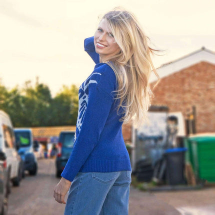 Bonmarche Jumper Bonmarche Blue Butterfly Knitwear