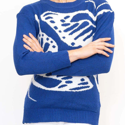 Bonmarche Jumper Bonmarche Blue Butterfly Knitwear
